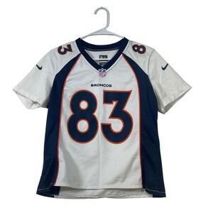 Nike Wes Welker Broncos Jersey #83 NFL Football‎ White Blue Kids Size M